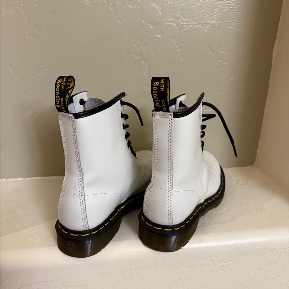 Dr. Martens White Leather Combat Boots